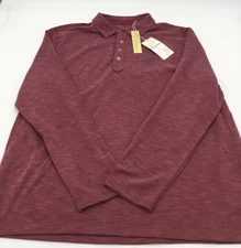 Tommy Bahama Mens Paradiso Cove Long-Sleeve Polo, Pinot Noir, XL