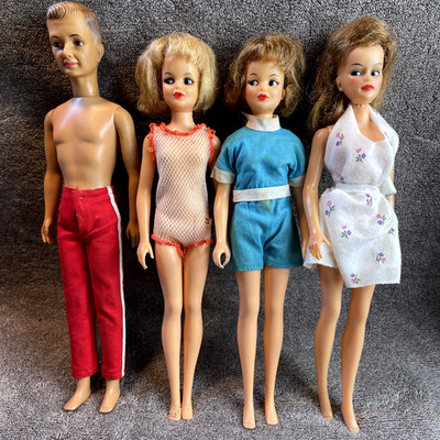 Vintage 1960s Ideal Tammy Doll Lot - 2 Grown Up T-12, Misty W12-3 & Dad M-13-2