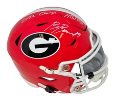 Brock Bowers Signed Georgia Mid-Size Helmet w/ Insc Beckett COA