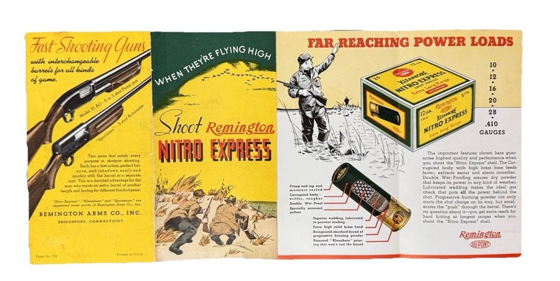 RARE! Remington Nitro Express Brochure