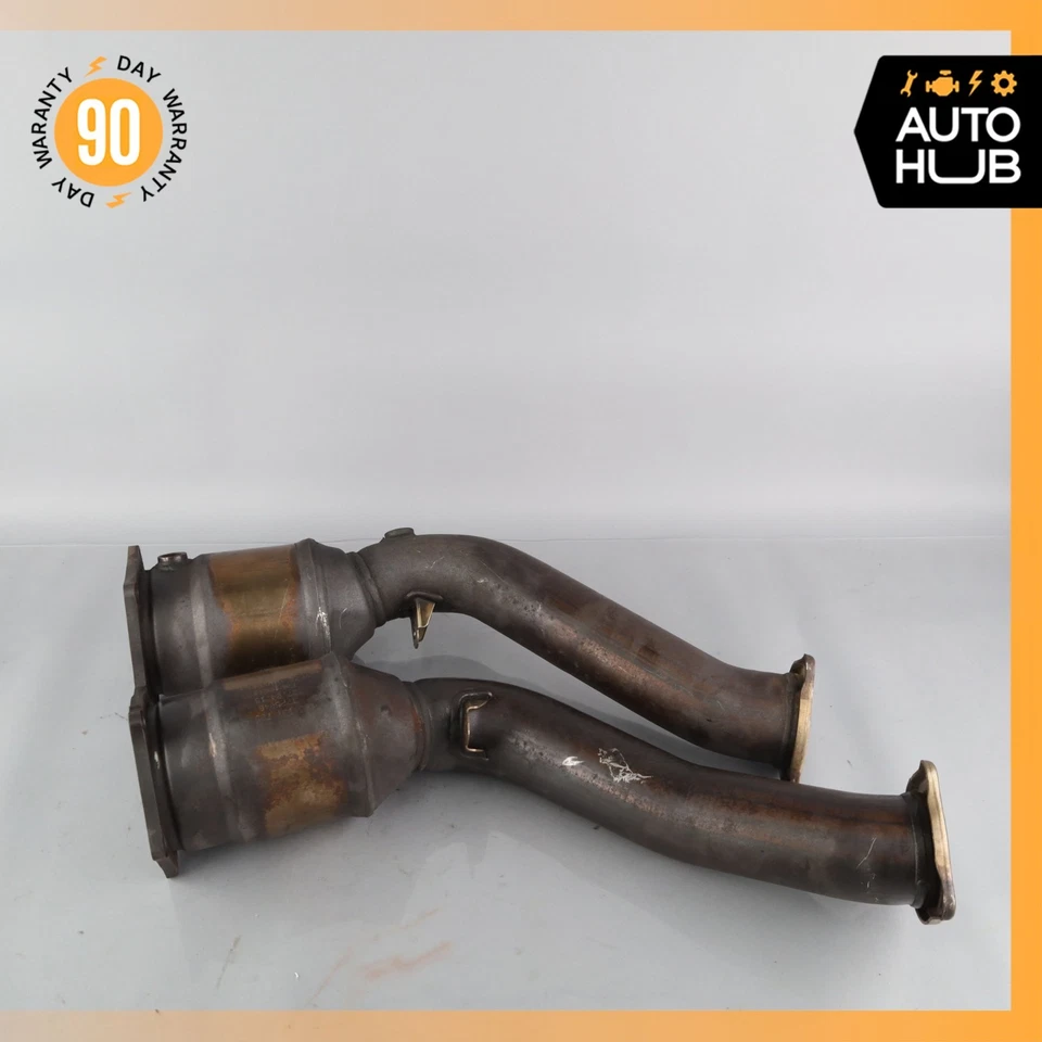 Porsche Cayenne 958 Turbo S Front Engine Exhaust Downpipe Set 7P5254300T OEM - Image 2 of 4