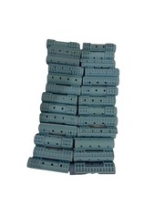 Vtg Retro Blue Plastic Hair Curlers 26 Snap-on Holders Rollers MCM