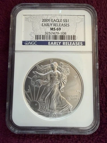 U.S. Mint American Eagle 2009 1 oz Silver NGC MS 69 Early Releases Coin