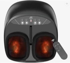 Snailax Shiatsu Foot Massager with Heat Deep Kneading Air Compression Black