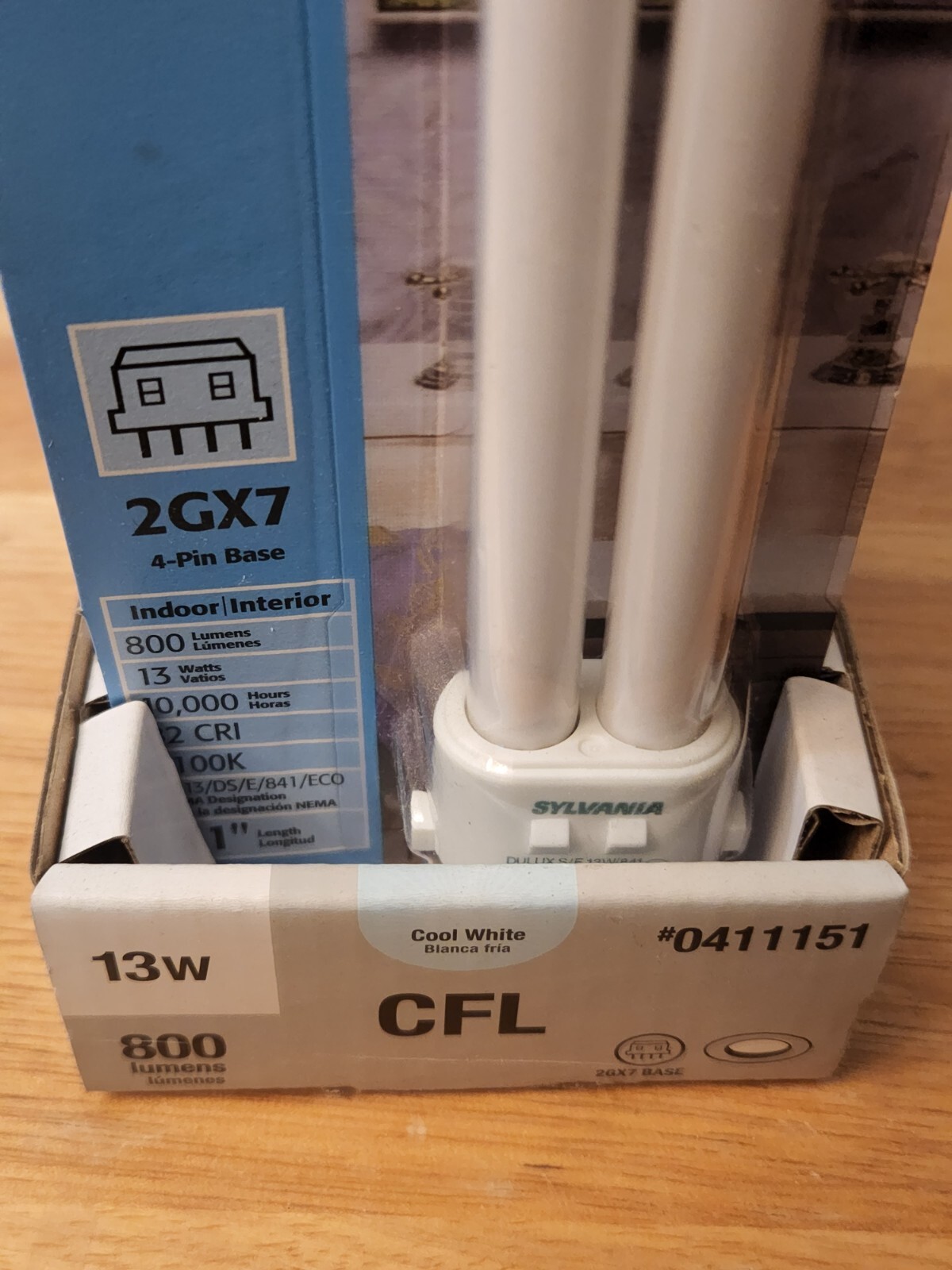 Sylvania Premium Cool White 2GX7 13 Watt Light Bulbs CF13 - Qty 6