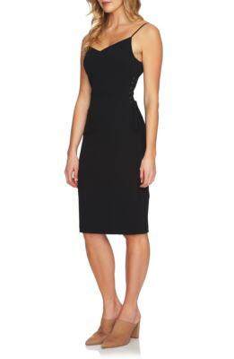 $310 1. State Women'S Black Lace-Up Side V-Neckline Fitted Sheath Dress  Size 10 | eBay