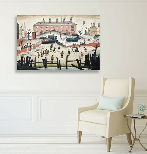 The Cricket Match People CANVAS WALL ART PRINT ARTWORK PAINTING LS Lowry Style - Picture 2 of 5