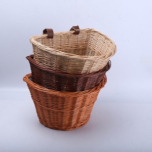 wicker bicycle basket leather straps