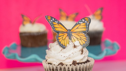 Mariposas Comestibles - Pastel de Boda Mariposa Comestible - 8 Piezas - Naranja Monarca - Imagen 4 de 4