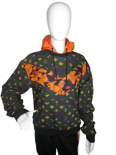 MCM Women's Green Orange Camouflage Hoodie Size M - Picture 2 of 8