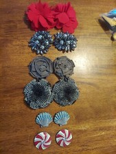 lot of shoe clips vintage 6 Pair Mix Materials /designed