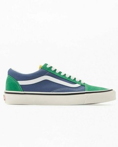 old skool vans blue green yellow