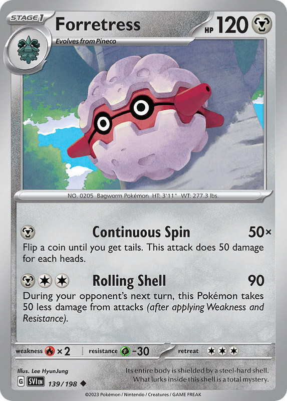 Forretress - 139/198 Uncommon Scarlet & Violet Base Set Pokemon TCG
