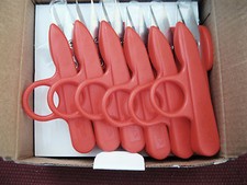 NEW 12 PCS. Red SEWING THREAD NIPPERS SNIPPERS CLIPPERS TRIMMING SCISSORS