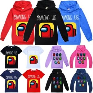Among Us Game T-Shirt Hoodie Kids Children Long Sleeve Hooded Sweatshirt  Jumper | eBay