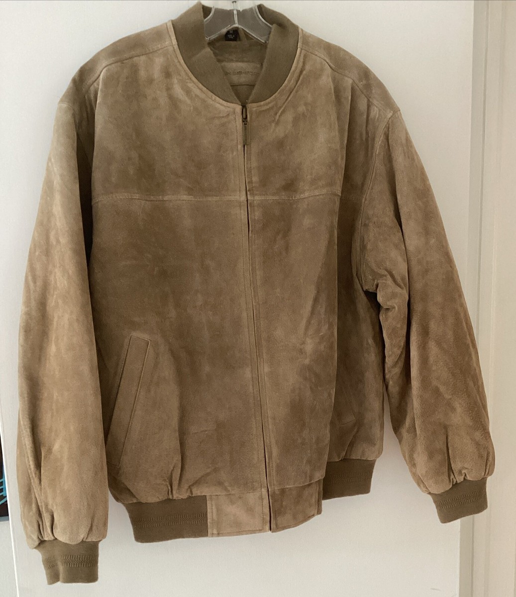 Vintage 80s John Ashford Jacket Mens Medium Tan Suede Bomber Vintage 80s John Ashford Jacket Mens Medium Tan Suede Bomber
