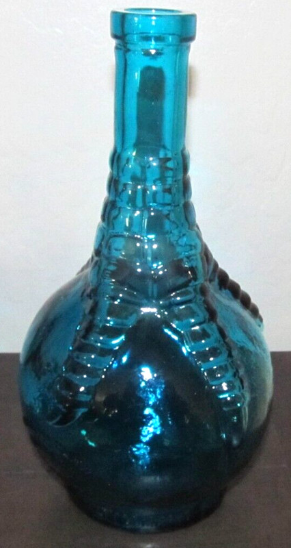 Vintage Wheaton NJ Ball And Claw Bitters Aqua Blue Glass Bottle Bird Talon