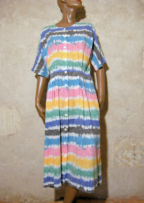 1980 retro dress Chic Vintage Dress 1980 True Vtg Dress 80S Mod Graphic Kleid 80Er Retro  (40/42)