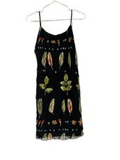 Francesca Caretti Black   Lace Slip Dress 10 NWT Strappy Babydoll Whimsigoth