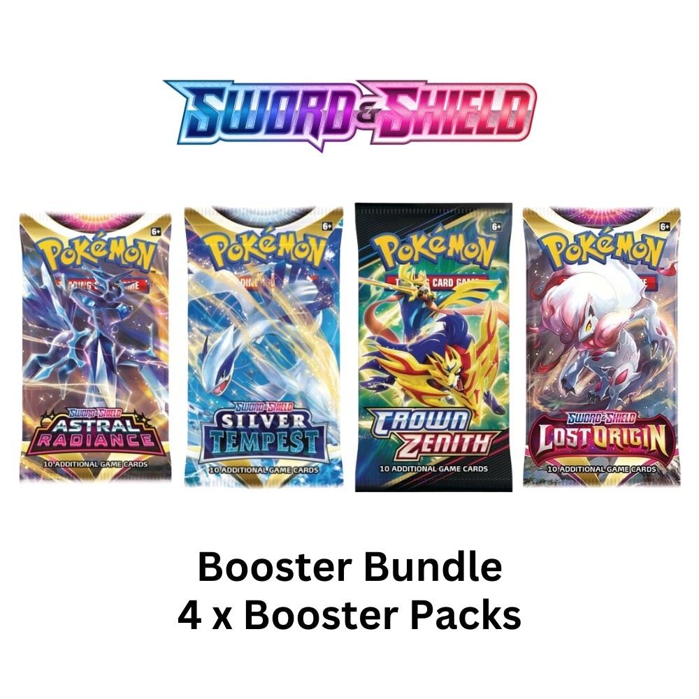 Pokémon TCG 4x sword & shield mixed booster packs value bundle, various sets