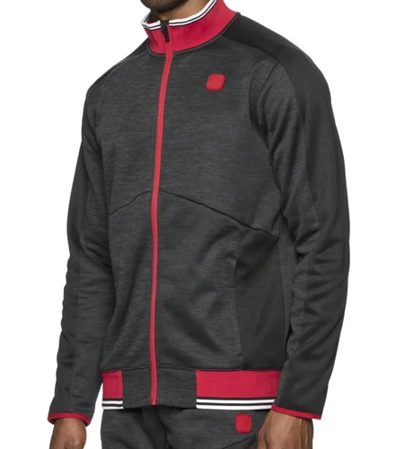 Mens Black Heather AND1 Dribble Mock Neck Jacket size L - product listing photo