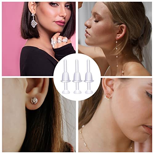 200 Pairs Plastic Earrings Clear Plastic Earrings Invisible Post & Back