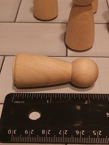 Unfinished Wooden Peg Dolls set of 8 Wood Figures to Finish as you like! FS - Picture 4 of 7