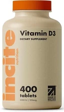 "Premium Vitamin D3 5000 IU - 400 Easy-Swallow Micro