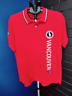 Polo Ralph Lauren Shirt Men XL Red Vancouver Canada Olympics Sailing USA Crest