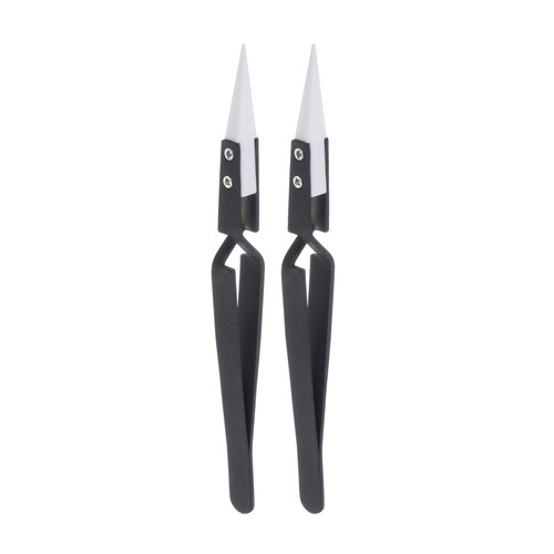Pinces à épiler En Céramique De Précision 2 Pièces - Résistantes à La Chaleur, Antistatiques, Pointues Droites | Outils électronique Et Bijouterie