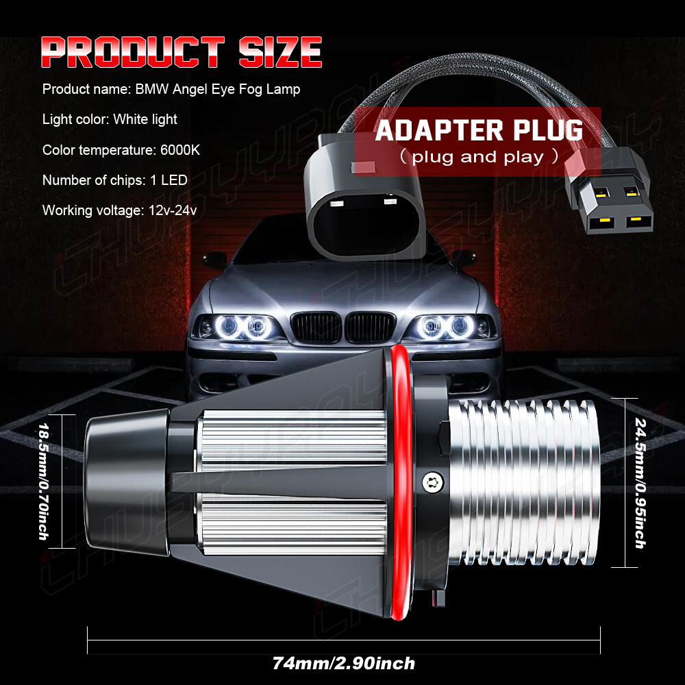 For BMW 630Ci 645Ci 650i M6 04-07 White Halo LED Angel Eyes Marker
