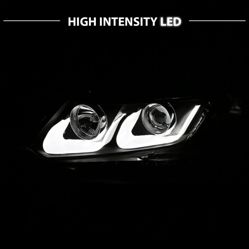 For Honda Civic 12-15 Sedan / 12-13 Coupe Chrome Projector Headlights LED U DRL - Image 2 of 3