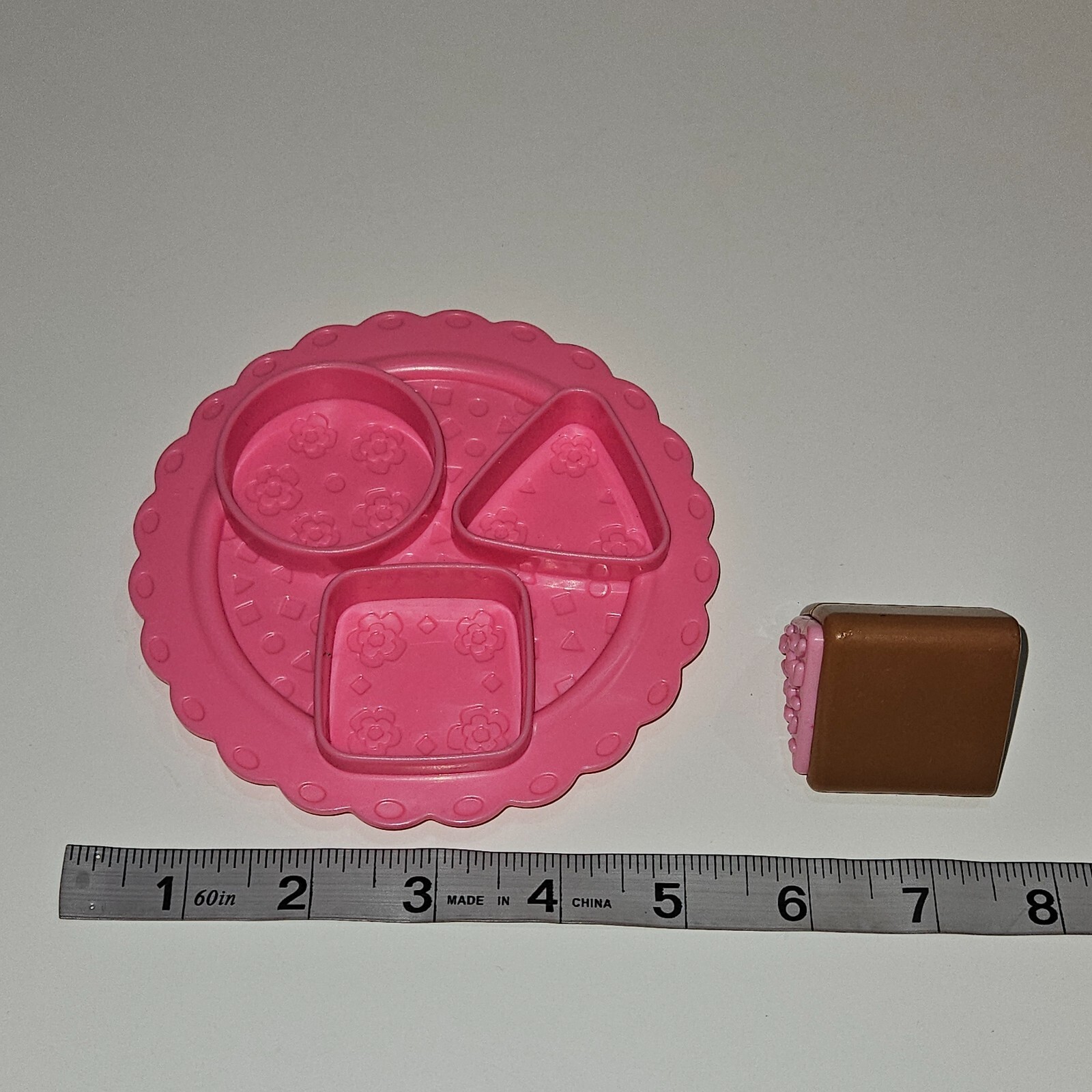 VTG Fisher Price Say Please Tea Set REPLACEMENT PIECES Pink Plate Triangle Cake