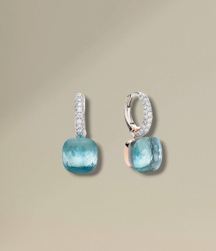 Swiss Blue Topaz Earrings 925 Sterling Silver Engagement Gift - Picture 2 of 8