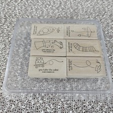 Stampin Up Set of 6 Wood Mount Stamp Set - Event Full