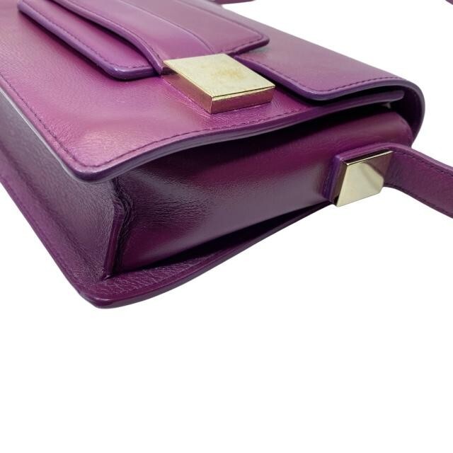 DELVAUX Madame Mini Purple Leather Shoulder Bag w/Mirror DELVAUX Madame Mini Purple Leather Shoulder Bag w/Mirror