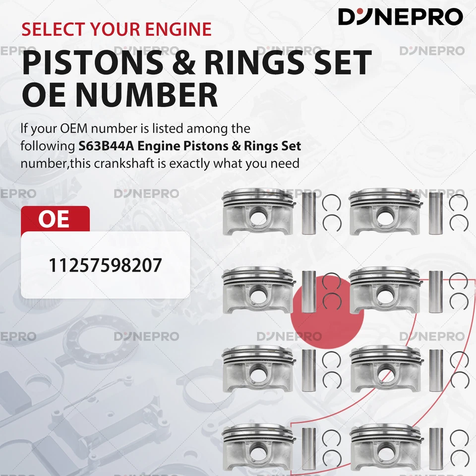 S63B44 S63B44TU 4.4T V8 8 PIEZAS Juego de anillos de pistones para BMW X5 M E70 F85 X6 M E71 F86 Foto 3 de 4