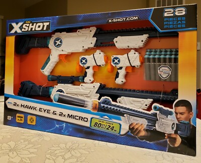 ZURU Xshot Excel 2x Hawk Eye 2x Micro Blasters Scope 24 Dart Set