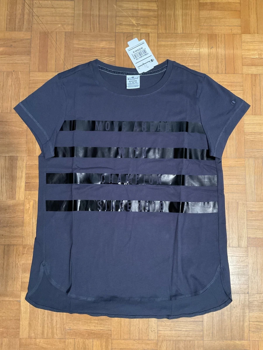 CHAMPION T SHIRT DONNA MAGLIETTA M.CORTA 100 COTONE PALESTRA 110786 BLU TG.M