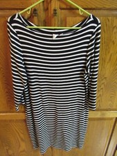 Women's - Blk/white stripe dress From the Gap - Size Large - Boatneck Style