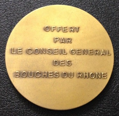 Médaille En Bronze – Conseil Général Des Bouches-du-Rhône – Commission Des Sports
