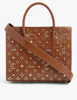 Christian Louboutin Medium Paloma Embellished Croc Leather Tote