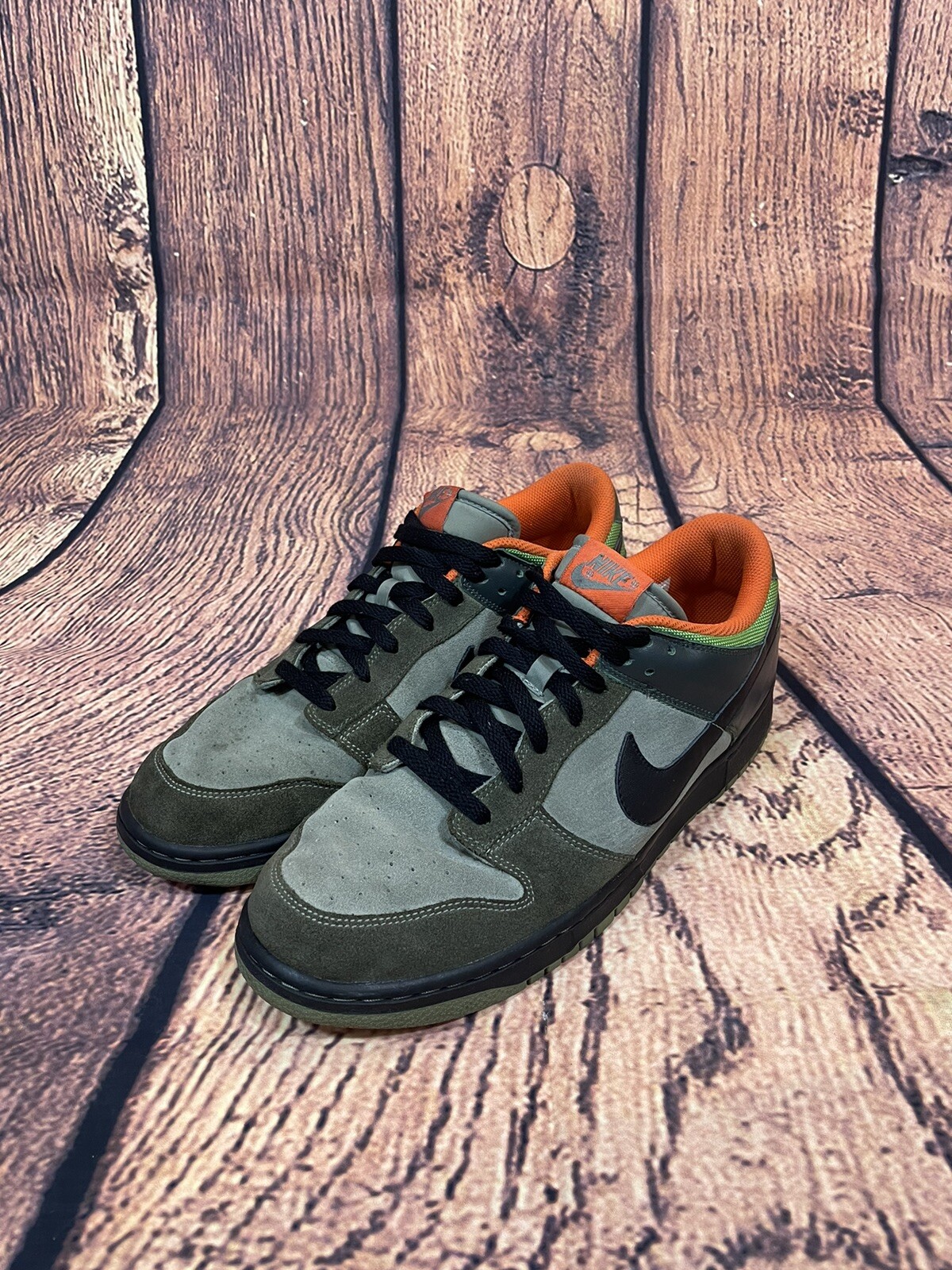 Vintage Nike Dunk Low Olive Green Orange Size 12 | eBay