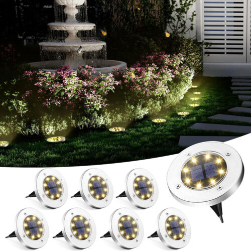8LED Solarleuchte Bodenstrahler Außen IP65 Gartenleuchten Garten Solarlampen DE - Afbeelding 2 van 20