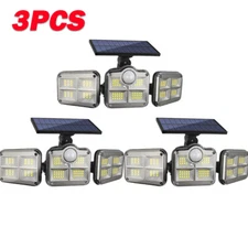 60000LM Solar Security Lights 3 Head Motion Sensor Lights Adjustable Flood Light