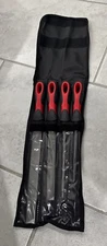 Snap-on Tools SGFMX104 RED Soft Grip 4 Piece Mixed File Set with Kit Bag