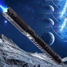 450nm-1500 Adjustable Focus Blue Laser Pointer Pen Visible Beam Light Flashlight