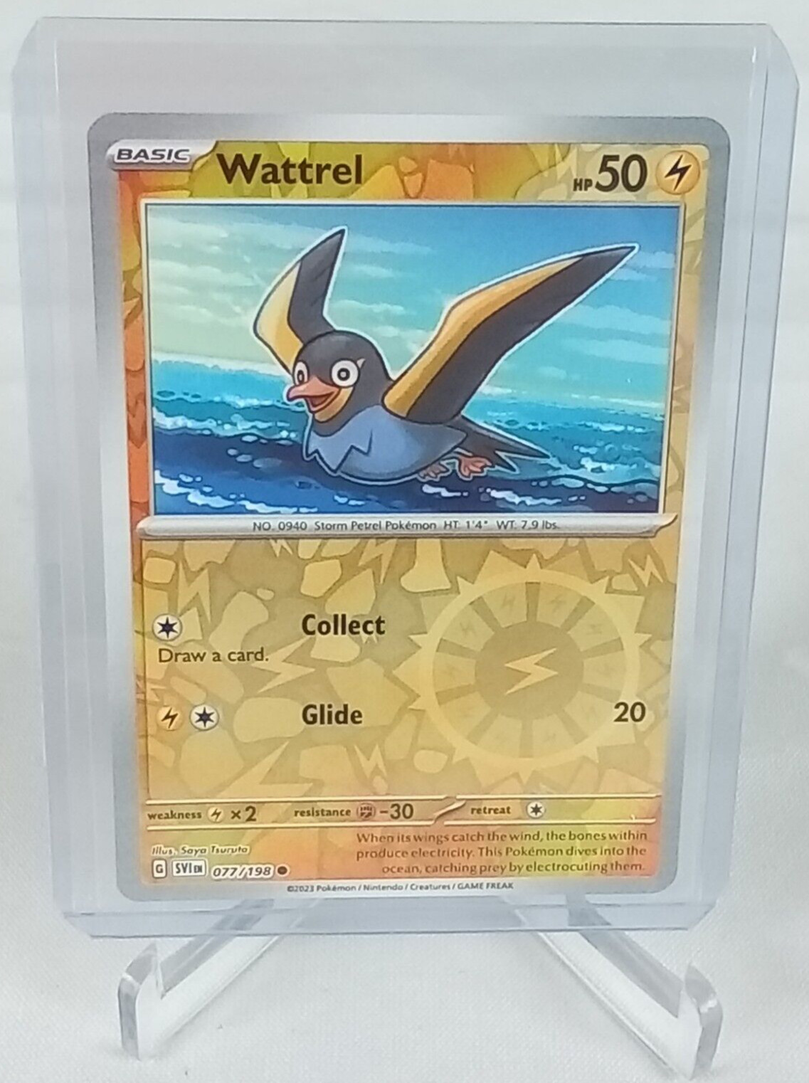 Wattrel 77/198 Reverse Holo Pokémon Card 2023
