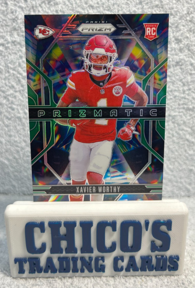 2024 Panini Prizm - Prizmatic Xavier Worthy #14 Green Wave Prizm (RC)