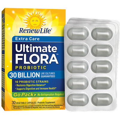 Renew Life - Ultimate Flora Probiotic Extra Care Go Pack, Shelf Stable Probiotic